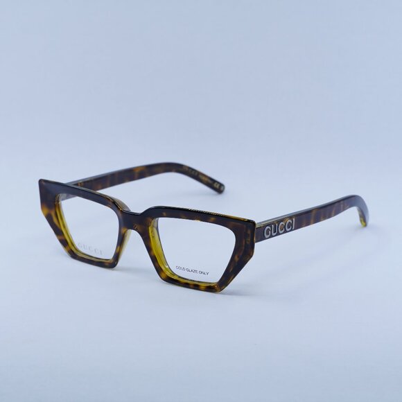 🕶️ New Gucci GG1720O 002 Eyeglasses - Spotted Havana with Yellow Frame - Picture 1 of 10